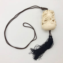 Load image into Gallery viewer, Intricate Waterbuffalo Bone Leopard Dragon Leaf Necklace 8128K - PremiumBead Alternate Image 3