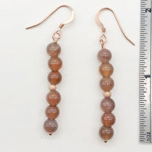Load image into Gallery viewer, Botswana Agate 14K Rose Gold Filled Earrings | 5.5mm | Purple | 2" Long |