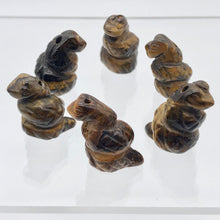 Load image into Gallery viewer, Charmer Carved Tiger's Eye Snake Figurine | 21x11x8mm | Golden - PremiumBead Alternate Image 4