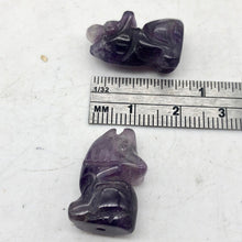 Load image into Gallery viewer, Hand Carved Amethyst Wolf/Coyote Figurine | 21x11x8mm | Purple - PremiumBead Alternate Image 3
