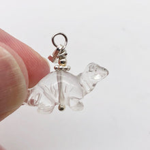 Load image into Gallery viewer, Diplodocus Dinosaur Quartz Sterling Silver Pendant 509259QZS | 25x11.5x7.5mm (Diplodocus), 5.5mm (Bail Opening), 7/8&quot; (Long) | Clear - PremiumBead Alternate Image 4
