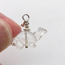 Load image into Gallery viewer, Diplodocus Dinosaur Quartz Sterling Silver Pendant 509259QZS | 25x11.5x7.5mm (Diplodocus), 5.5mm (Bail Opening), 7/8" (Long) | Clear - PremiumBead Alternate Image 4
