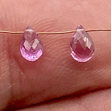 Load image into Gallery viewer, Pair Precious Pink Sapphire Briolette Beads | .90cts | 2 Beads |
