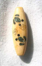 Load image into Gallery viewer, Jump Frog Turquoise Inlaid Domestic Oxen Bone Bead 008627 - PremiumBead Primary Image 1