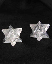 Load image into Gallery viewer, O Kabbalah 2 Carved Quartz Merkabah Star Beads 9288QZ | 25x15x15mm | Clear - PremiumBead Primary Image 1