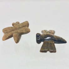 Load image into Gallery viewer, 2 Hand Carved Tigereye Dragonfly Animal Beads | 20.5x18.5x5mm | Golden - PremiumBead Alternate Image 2