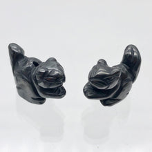 Load image into Gallery viewer, Nuts 2 Hand Carved Animal Hematite Squirrel Beads | 21.5x14x10mm | Graphite - PremiumBead Alternate Image 2