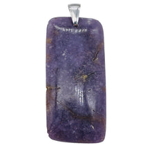 Load image into Gallery viewer, Natural Purple Lepidolite Large Rectangular Sterling Silver Pendant | 2 3/4" |