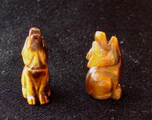 Load image into Gallery viewer, Howling New Moon 2 Carved Tiger's Eye Wolf Coyote Beads | 21x11x8mm | Golden Brown - PremiumBead Alternate Image 8
