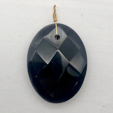 Load image into Gallery viewer, Onyx 14K Gold Filled Faceted Oval Pendant | 2" Long | Black |