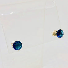 Load image into Gallery viewer, December 7mm Blue Zircon & Sterling Silver Earrings 9780L - PremiumBead Alternate Image 3