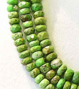 2 Natural Gaspeite Faceted Roundel Beads 9183