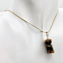 Load image into Gallery viewer, Tiger Eye Dog Pendant Necklace | Semi Precious Stone Jewelry | 14K Gold Filled |