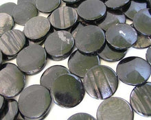 Load image into Gallery viewer, Silver Mirrors Hypersthene 29x7mm Disc Pendant Beads | 2 Beads |