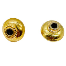 Load image into Gallery viewer, Vermeil Sterling Silver Decorator Round Beads | 12x8 mm | Gold | 2 Beads |
