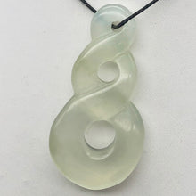 Load image into Gallery viewer, Carved Translucent Serpentine Infinity Pendant with Simple Black Cord 10821B - PremiumBead Alternate Image 2