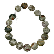 Load image into Gallery viewer, 6 Raintree Rhyolite Jasper 11mm Coin Beads 009538P