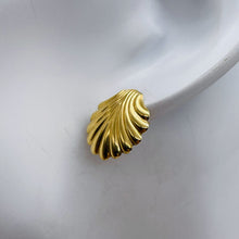 Load image into Gallery viewer, Gold Sea Shell 14K Post Earrings | 5/8" Long | Gold | 1 Pair Earrings |