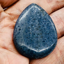 Load image into Gallery viewer, Coral Fossilized Teardrop | 40x30x8 mm | Blue | 2 Pendant Beads |