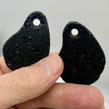 Load image into Gallery viewer, Meteorite Carved Pendant Beads | 2 Beads | Black | 52x36x8mm |