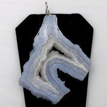 Load image into Gallery viewer, 147cts Blue Chalcedony Druzy Dream Bead Sterling Silver Pendant | 3"Long |