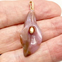 Load image into Gallery viewer, Fancy Jasper Calla Lily 14K Gold Filled Flower Pendant |1 3/4" Long | Red |