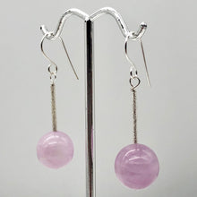 Load image into Gallery viewer, Kunzite Stone Sterling Silver Drop Earrings | 1.5" | Lavender Silver | Earrings