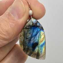 Load image into Gallery viewer, Labradorite Sterling Silver Drop Pendant | 2 1/8" Long | Blue Golden |