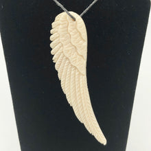 Load image into Gallery viewer, Water Buffalo Bone Carved Angel Wing Pendant Bead | 58.5x16x6mm | Bone | 10841 | 58.5x16x6mm | Cream - PremiumBead Alternate Image 5