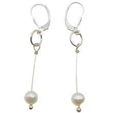 Load image into Gallery viewer, AAA Natural White 6.5-6mm Pearl & Silver Earrings 304499