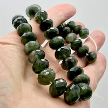 Load image into Gallery viewer, Natural Graduated Green Rutilated Faceted Quartz Rondelle Bead Strand | 16" | - PremiumBead Alternate Image 2