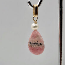 Load image into Gallery viewer, Rhodochrosite and Pearl 14K Gold Filled Pendant | 1 1/8 Inch Long | - PremiumBead Alternate Image 5