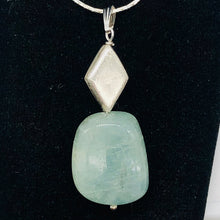 Load image into Gallery viewer, Aquamarine and Sterling Silver Drop Pendant | 1 3/4" Long | Aqua | 1 Pendant