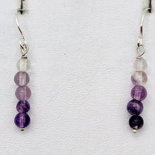 Load image into Gallery viewer, Enchanting Fluorite 4mm Bead Dangle Silver Earrings! | 1 3/8" Long |