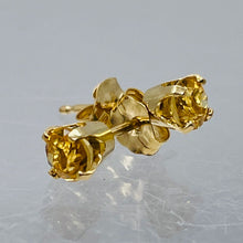 Load image into Gallery viewer, Citrine 14K Yellow Gold Stud Round Earrings | 4mm | Yellow | 1 Pair |
