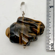 Load image into Gallery viewer, Tiger's Eye Bunny Rabbit Sterling Silver Pendant Necklace | 1 1/16" (Long) |
