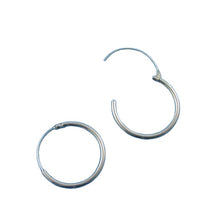 Load image into Gallery viewer, Sleek! Sterling Silver Hinged 18mm Hoop Earrings 9757