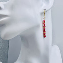 Load image into Gallery viewer, Rhodonite with 14K Gold Filled Beads Drop/Dangle Earrings | 1 1/2" Long | Pink |