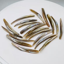 Load image into Gallery viewer, 20 Bronze Mussel Shell Double Drill Plank Beads 008096