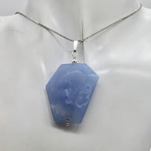 Load image into Gallery viewer, Blue Chalcedony Sterling Silver Faceted Crystal Pendant | 1 3/8" Long| Lavender|