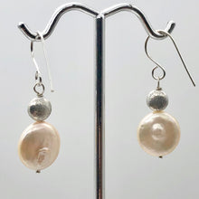 Load image into Gallery viewer, Natural Peach Coin FW Pearl Drop/Dangle | 1 3/8" Long | Peach | 1 Earrings