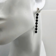 Load image into Gallery viewer, Onyx Sterling Silver Post Dangle Earrings | 2" Long | Black | 1 Pair |