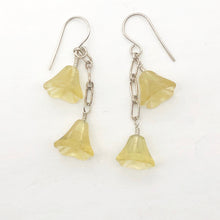 Load image into Gallery viewer, Fine Citrine Bell Flower Solid Sterling Silver Earrings 309242cts2
