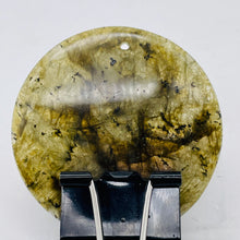 Load image into Gallery viewer, Natural Canadian Labradorite Pendant Bead | Green | 45mm |