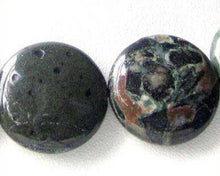 Load image into Gallery viewer, Tsunami Green Sediment Stone 20mm Focal Bead Strand 108562 - PremiumBead Alternate Image 3