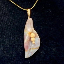 Load image into Gallery viewer, Fancy Jasper Calla Lily 14K Gold Filled Flower Pendant | 1 3/4" Long|White Pink|