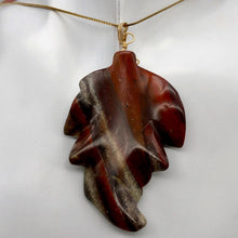 Load image into Gallery viewer, Natural crack - Half Price Carved Brecciated Jasper Leaf & 14Kgf Pendant 509416D - PremiumBead Alternate Image 2