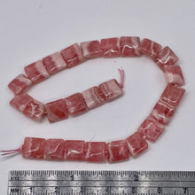 Load image into Gallery viewer, Natural Rhodochrosite 8mm Square Coin Bead Strand