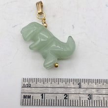 Load image into Gallery viewer, Aventurine Dinosaur Tyrannosaurus Rex 14K Gold Pendant | 1.5" (Long) | Green | - PremiumBead Alternate Image 4