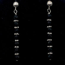 Load image into Gallery viewer, Onyx Sterling Silver Post Dangle Earrings | 2" Long | Black | 1 Pair |